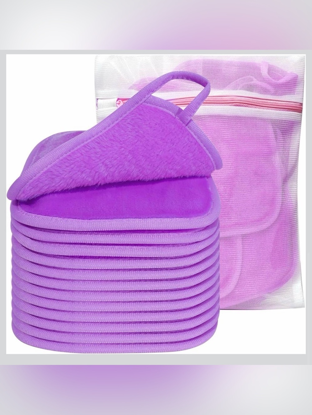 Purple Microfiber Reusable Makeup Remover Pads NWT
